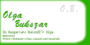 olga bukszar business card